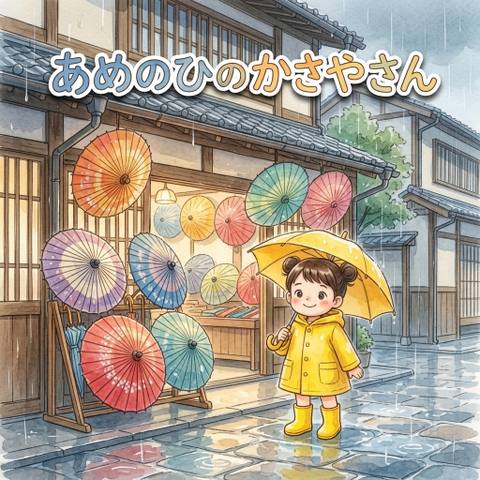 絵本「あめのひのかさやさん」の表紙