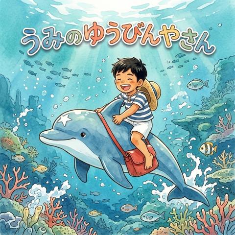 絵本「うみのゆうびんやさん」の表紙